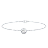 Bezel Set 1.3 Carat CZ Diamond Solitaire Chain Bracelet