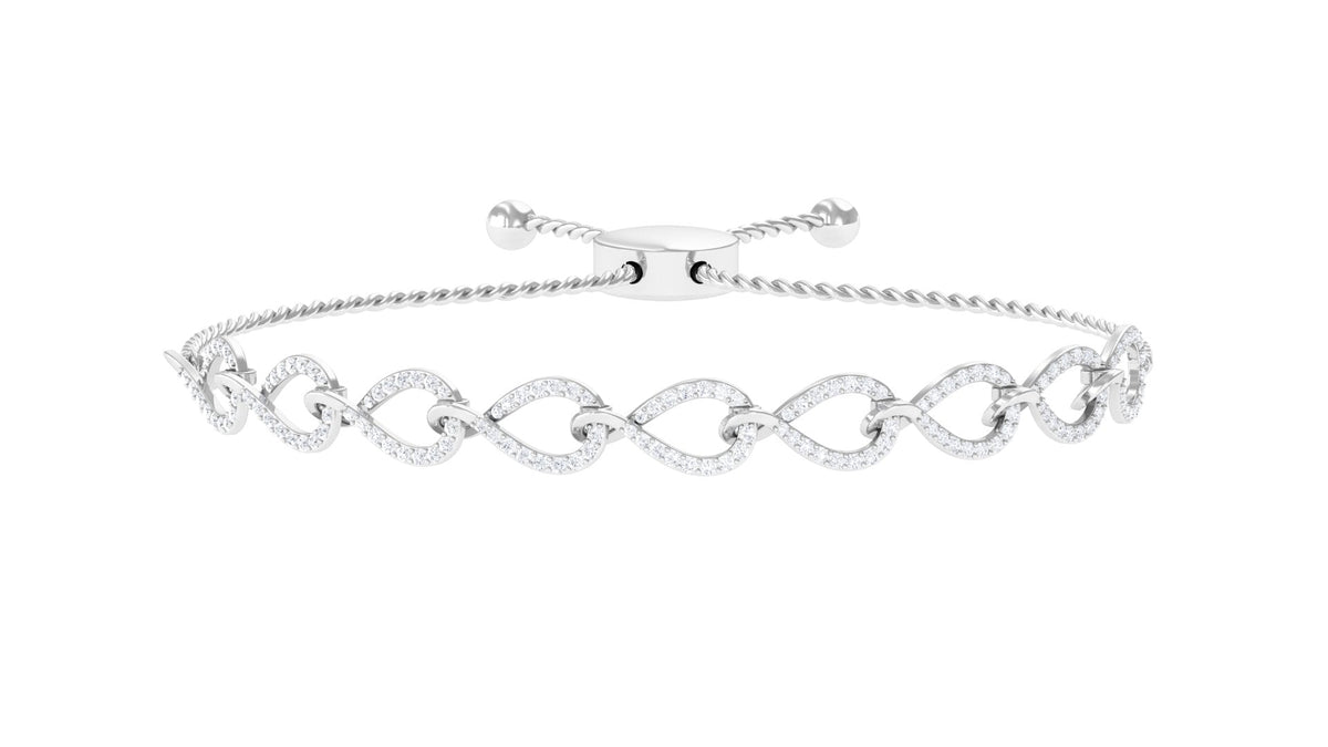 Rosec Jewels cubic zirconia infinity bolo bracelet for women, showcasing sparkling zirconia stones and adjustable design.