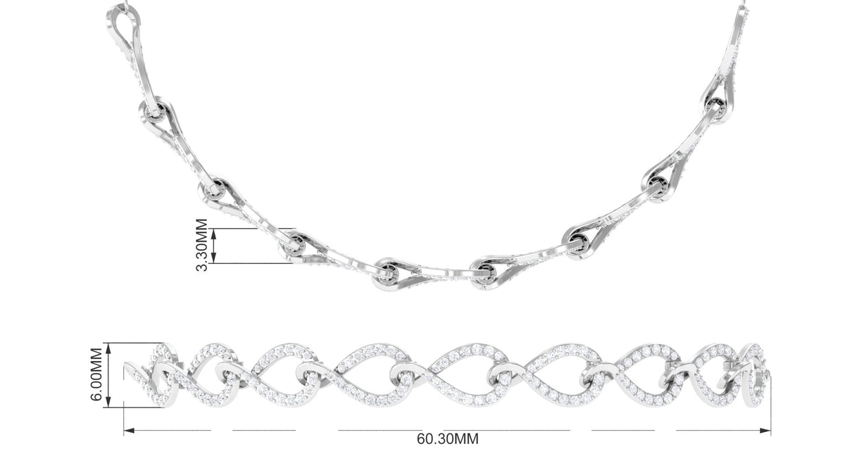 Rosec Jewels cubic zirconia infinity bolo bracelet for women, featuring sparkling stones and adjustable slide closure.