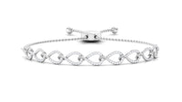 Cubic Zirconia Infinity Bolo Bracelet for Women by Rosec Jewels featuring sparkling zirconia stones and adjustable design