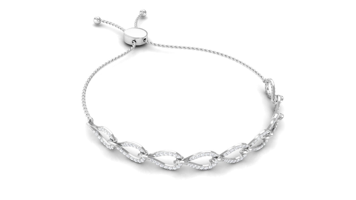 Rosec Jewels cubic zirconia infinity bolo bracelet for women, showcasing sparkling stones and elegant design.