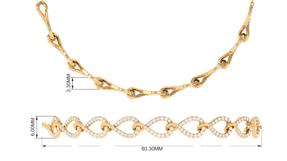 Cubic zirconia infinity bolo bracelet for women by Rosec Jewels, featuring sparkling zirconia stones and adjustable cord design.