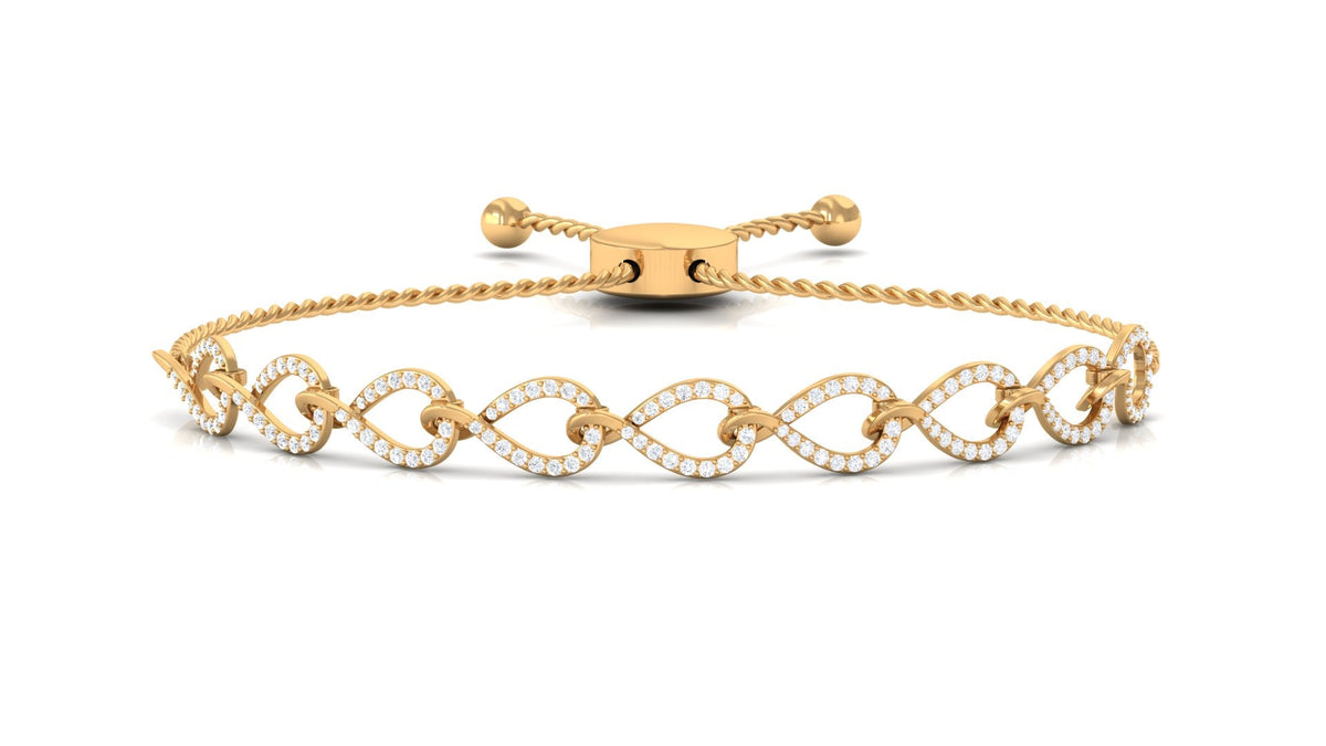Rosec Jewels cubic zirconia infinity bolo bracelet for women, featuring sparkling stones and adjustable design.