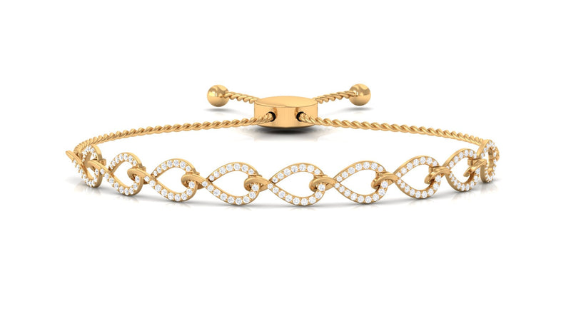 Rosec Jewels cubic zirconia infinity bolo bracelet for women, featuring sparkling stones and adjustable design.