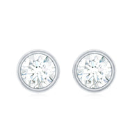 Minimal Bezel Set Diamond Everyday Earrings with Screw Back
