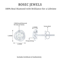 Real Diamond Swirl Stud Earrings for Women