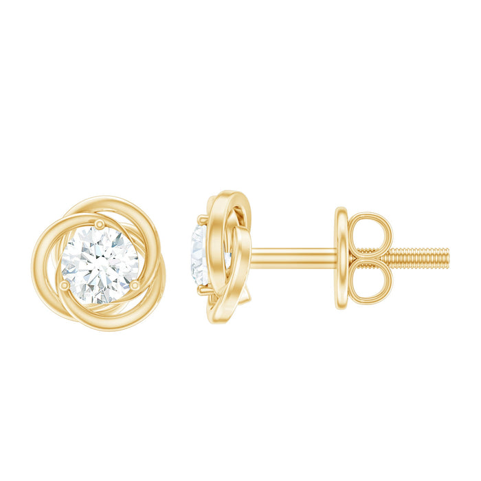 Real diamond swirl stud earrings for women by Rosec Jewels, featuring sparkling diamond accents and elegant swirl design.