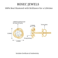 Real Diamond Swirl Stud Earrings for Women