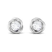 Rosec Jewels 3/4 CT zircon solitaire stud earrings with swirl detail, showcasing sparkling cubic zirconia and intricate design.