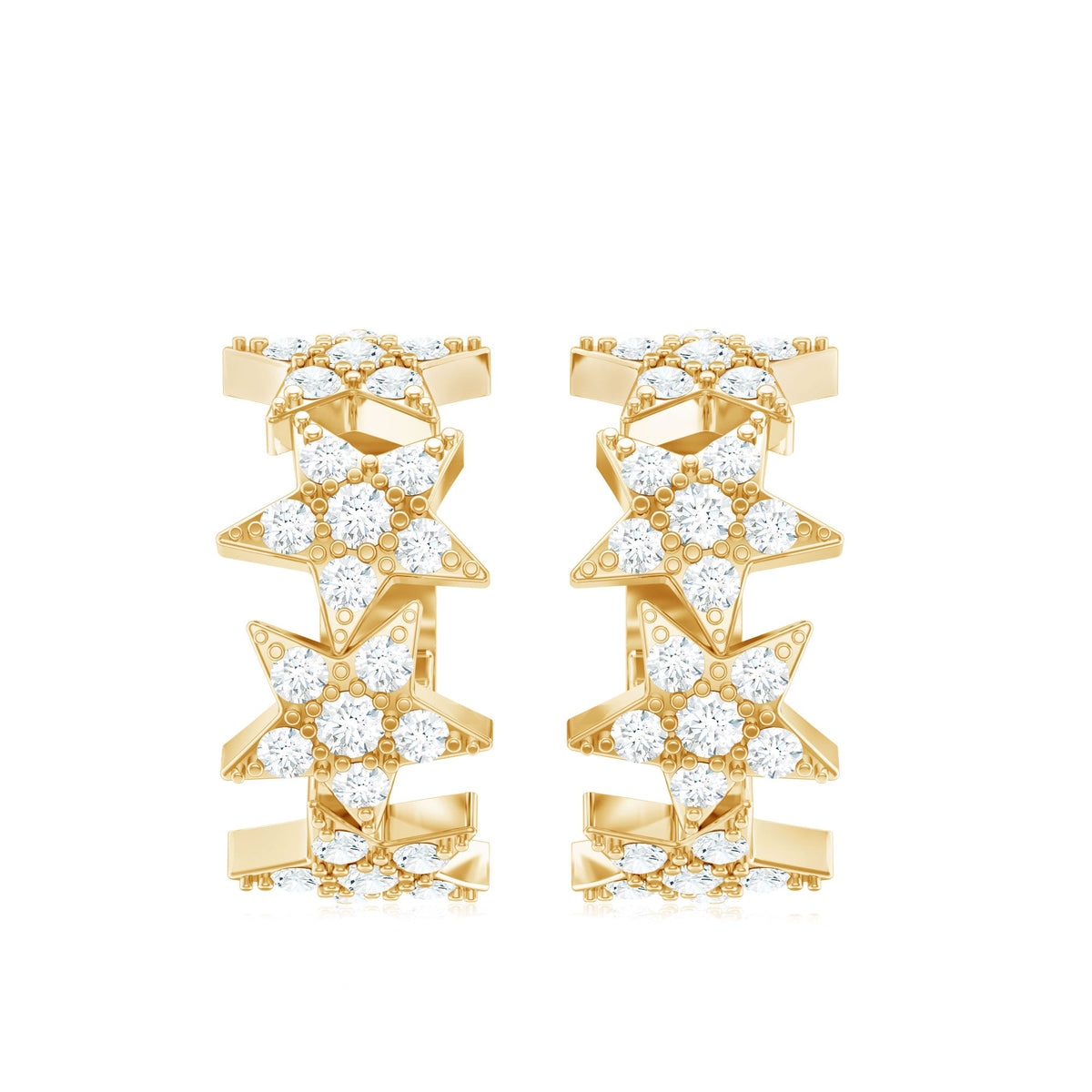 Zircon Star Celestial Hoop Earrings