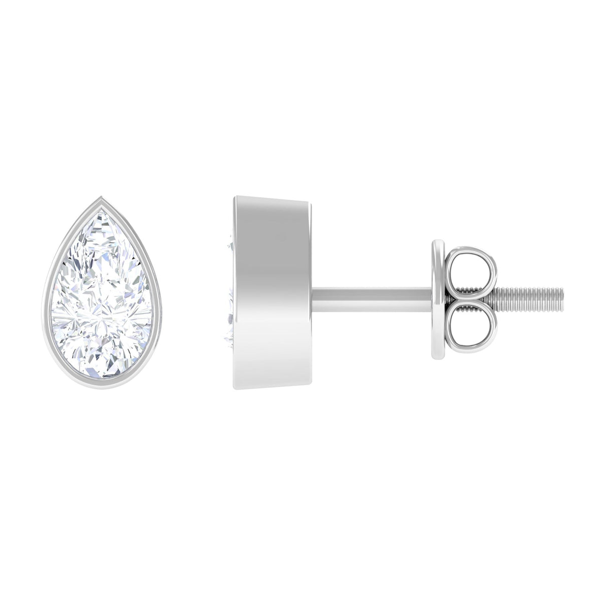 Bezel set diamond tiny stud earrings from Rosec Jewels, featuring small sparkling diamond accents on classic earrings.