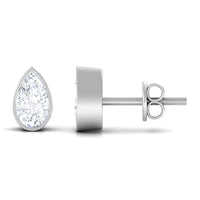 Rosec Jewels tiny bezel set diamond stud earrings featuring sparkling diamonds on a sleek earrings design.