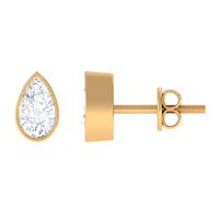 Bezel set diamond tiny stud earrings by Rosec Jewels featuring small, sparkling diamond studs on classic earring posts.