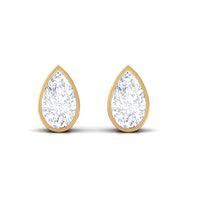 Bezel set diamond tiny stud earrings by Rosec Jewels, featuring small sparkling diamond accents on classic earring posts.