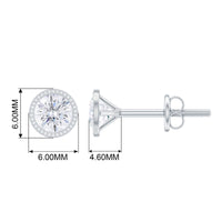 Round Diamond Solitaire Stud Earrings in Bezel Setting