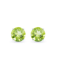 Natural 1 Carat Peridot Stud Earrings with Screw Back