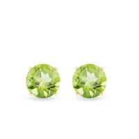 Natural 1 Carat Peridot Stud Earrings with Screw Back