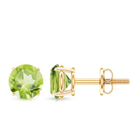Natural 1 Carat Peridot Stud Earrings with Screw Back