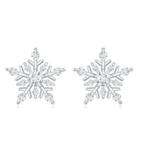 Certified Moissanite Snowflake Stud Earrings for Women