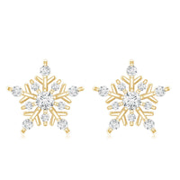 Certified Moissanite Snowflake Stud Earrings for Women