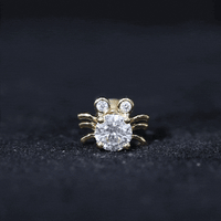 1 CT Moissanite Crab Stud Earrings with Certificate