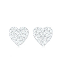 Natural Diamond Heart Stud Earrings for Women
