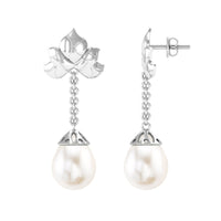 12 Carat Cultured Freshwater Pearl Dangle Chain Earrings