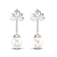 12 Carat Cultured Freshwater Pearl Dangle Chain Earrings