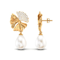 Nature Inspired 9X12mm Freshwater Pearl Drop Earrings