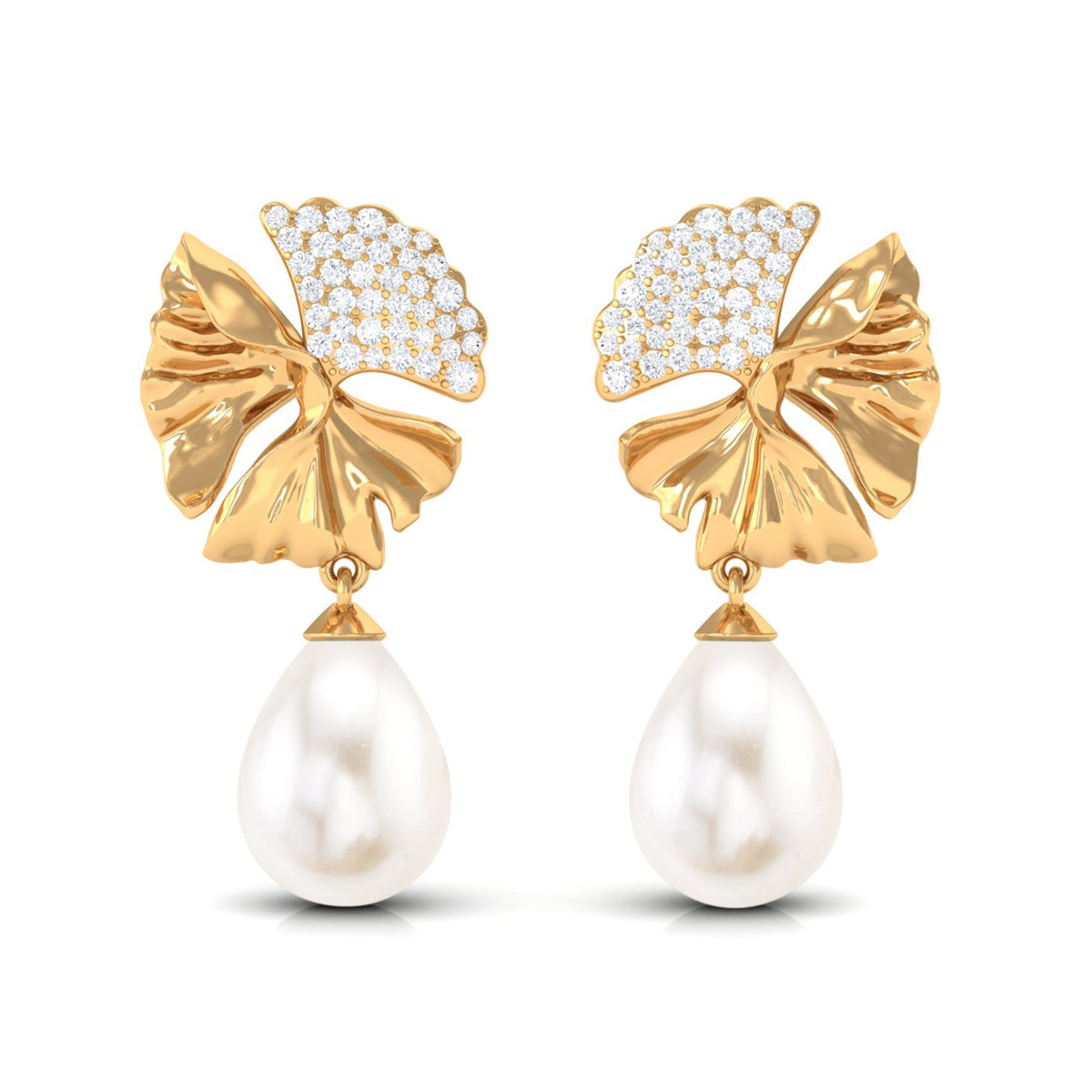 Nature Inspired 9X12mm Freshwater Pearl Drop Earrings