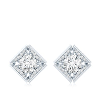 Classic Lab Grown Diamond Stud Earrings With Screw Back