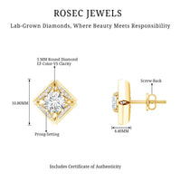 Classic Lab Grown Diamond Stud Earrings With Screw Back