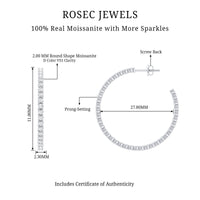 Certified Moissanite Big Hoop Earrings for Women