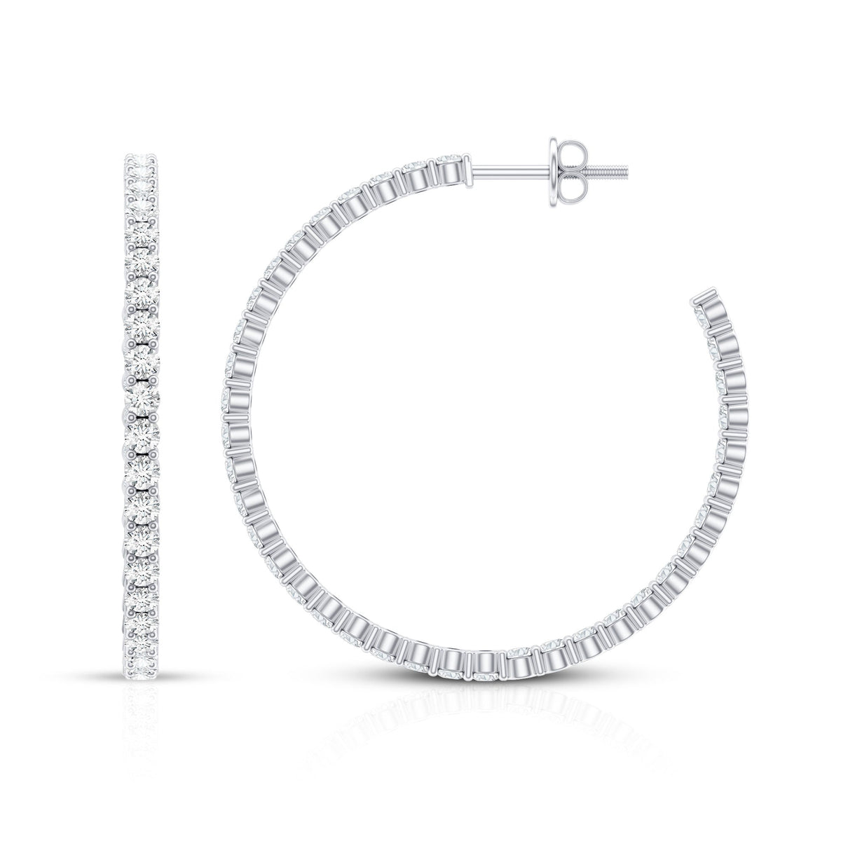 Certified Moissanite Big Hoop Earrings for Women