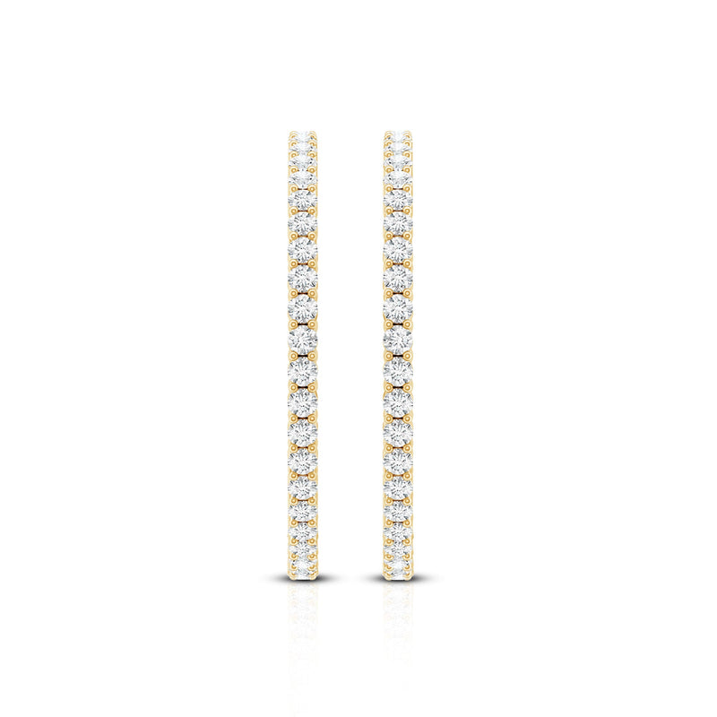 Certified Moissanite big hoop earrings for women by Rosec Jewels, featuring sparkling stones and a bold, stylish design.
