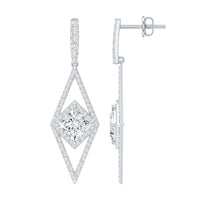Certified Lab Grown Wedding Dangle Earrings