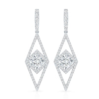 Certified Lab Grown Wedding Dangle Earrings