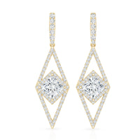 Certified Lab Grown Wedding Dangle Earrings