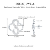 Lab Grown Diamond Floral Stud Earrings with Screw Back