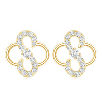 Lab Grown Diamond Floral Stud Earrings with Screw Back