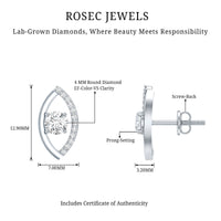 Certified Lab Grown Diamond Minimalist Stud Earrings
