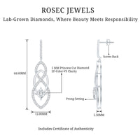 Certified Lab Grown Bridal Dangle Earrings
