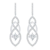 Certified Lab Grown Bridal Dangle Earrings