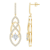 Certified Lab Grown Bridal Dangle Earrings