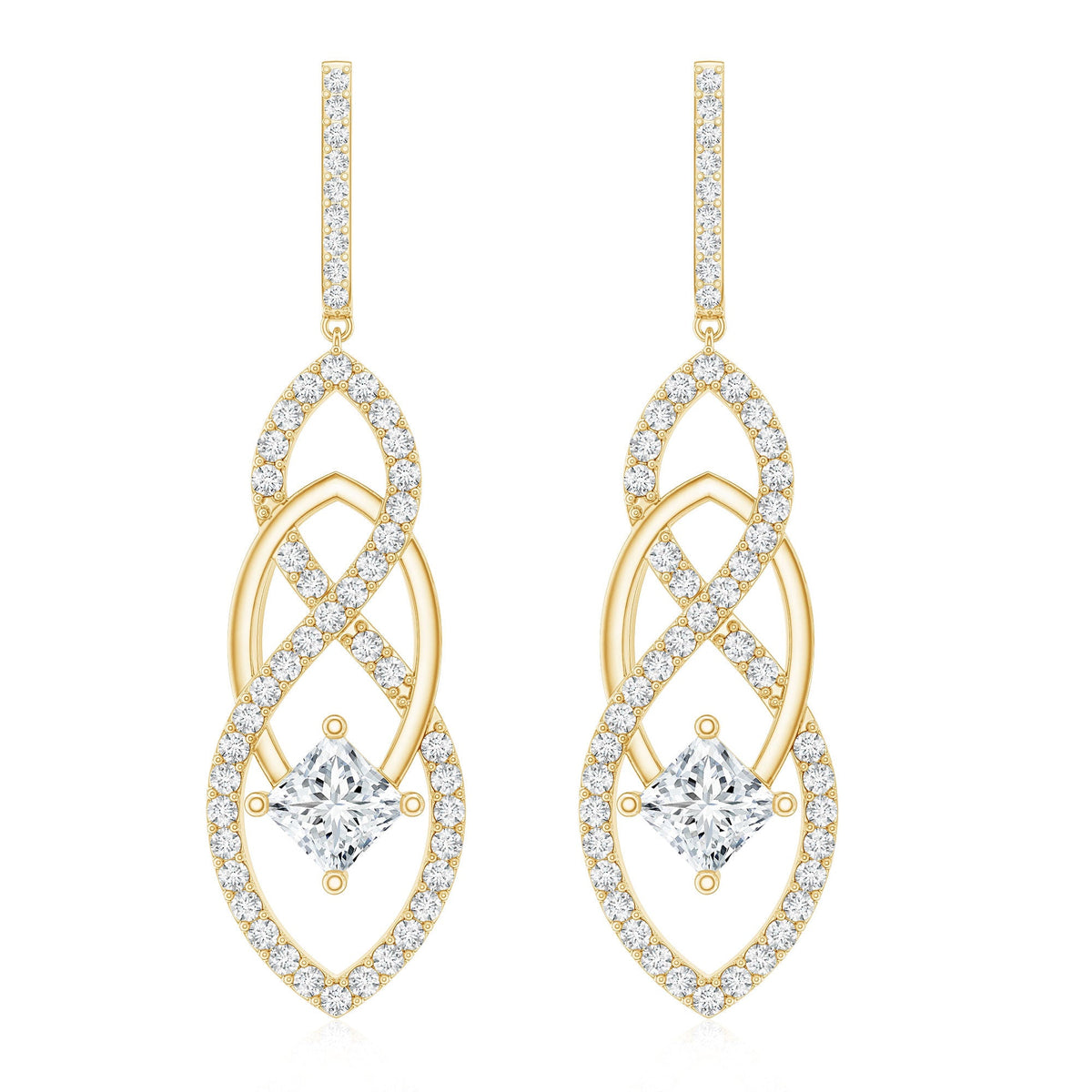 Certified Lab Grown Bridal Dangle Earrings
