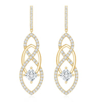 Certified Lab Grown Bridal Dangle Earrings