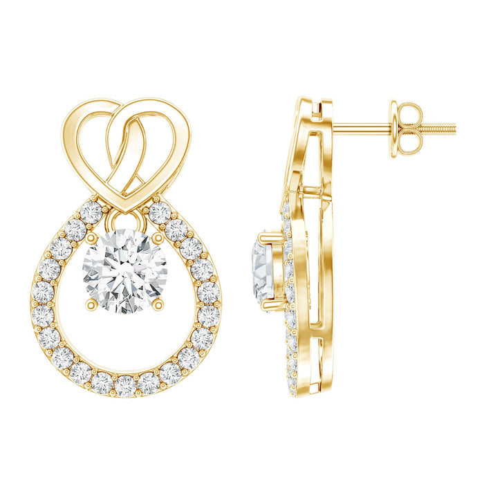 Certified lab-grown diamond infinity stud earrings by Rosec Jewels featuring sparkling diamond accents and sleek silver settings.