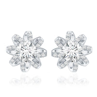 Lab Grown Diamond Round Solitaire Stud Earrings with Screw Back