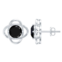 Certified Lab Grown Black Diamond Stud Earrings With Screw Back