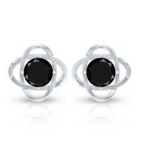 Certified Lab Grown Black Diamond Stud Earrings With Screw Back